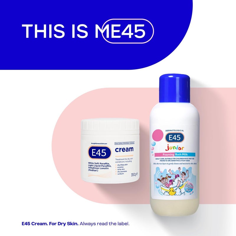 E45 Junior Foaming Bath Milk - 500ml for Sensitive Skin - Image 5