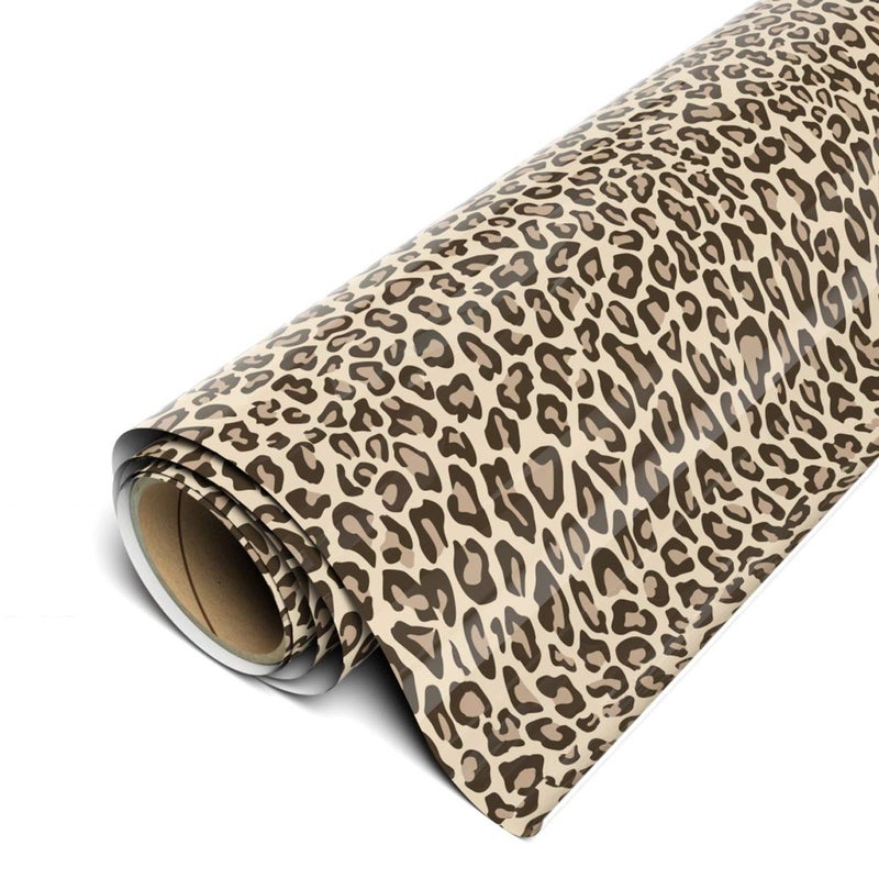 Siser EasyPSV Patterns 11.8" x 3ft Roll - Self Adhesive Permanent Craft Vinyl (Leopard Tan) - Image 1