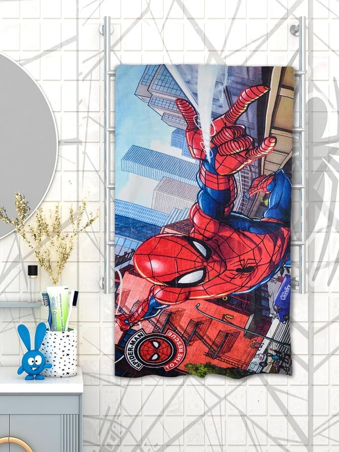ATHOM LIVING 350 GSM COTTON MARVEL FLYING KIDS BATH TOWEL 60X120 CM MULTICOLOR