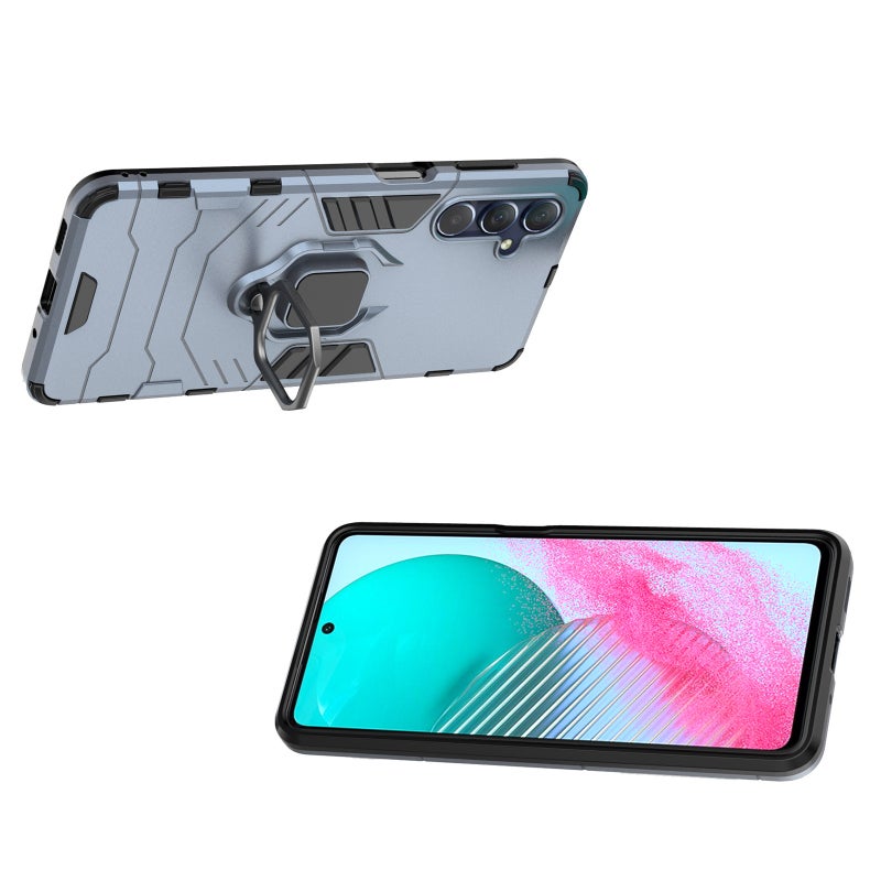 HuHa Case Cover For Samsung Galaxy M54 5G Magnetic Ring Holder PC + TPU Phone Case(Navy Blue) - Image 4