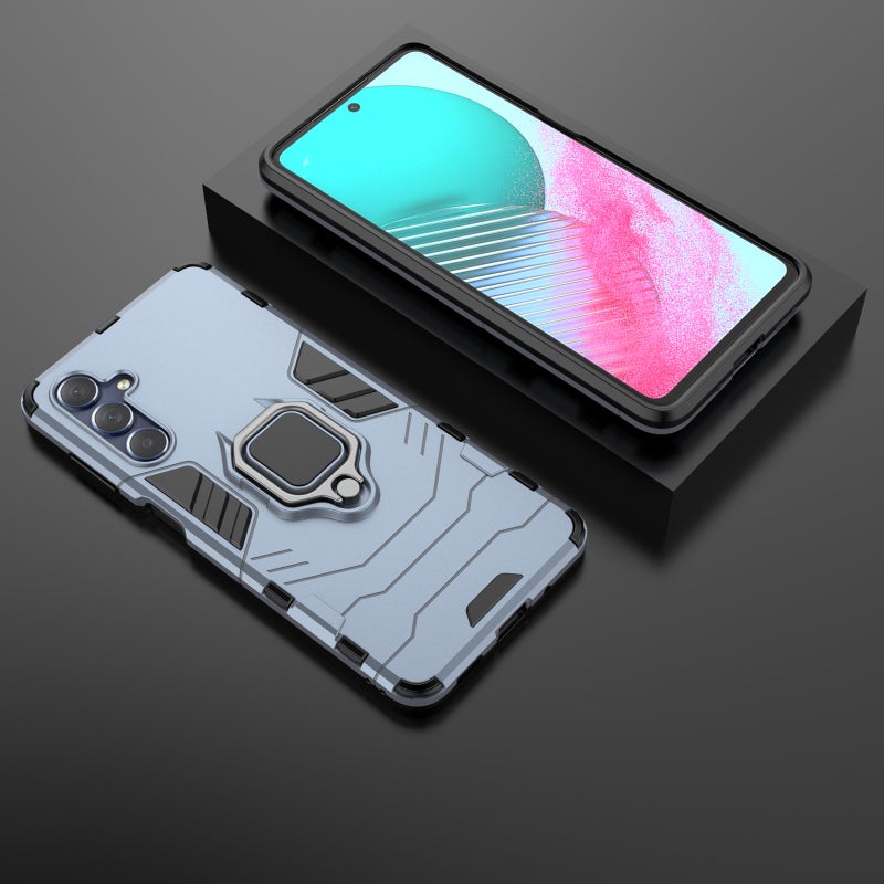 HuHa Case Cover For Samsung Galaxy M54 5G Magnetic Ring Holder PC + TPU Phone Case(Navy Blue) - Image 2