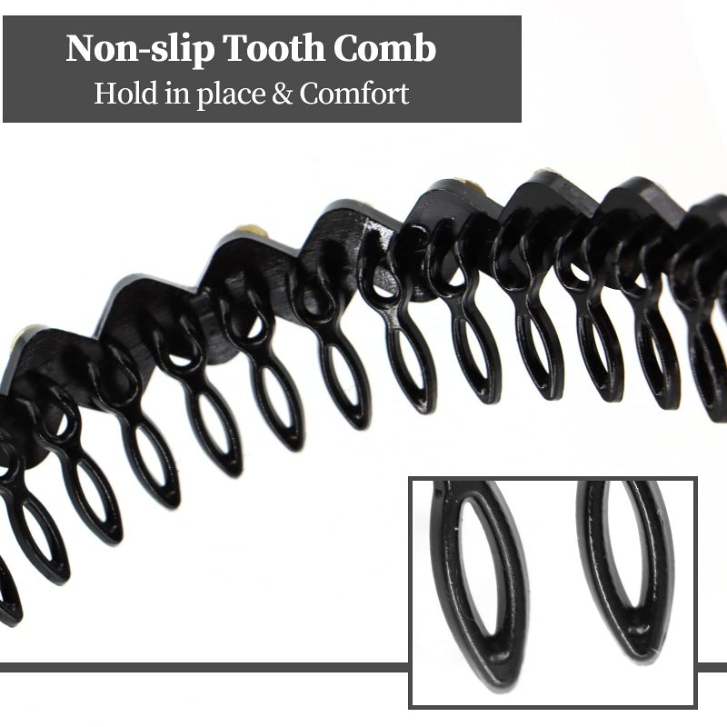ZOCONE Headbands for Women with Diamond Comb, Wave Rhinestone Headbands with Teeth, 5Pcs Plastic Tooth Comb Head Bands Non Slip, Crystal Hair Loop Wavy Hair Accessories for Women Girls - Image 4