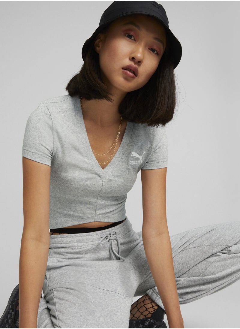 بوما تيشيرت Classics Cropped Slim للنساء  - Image 1