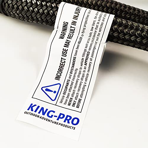 KING-PRO Kinetic Recovery Rope 7/8“x30' Towing Rope 30,000lbs Breaking Strength 100% Nylon Made Heavy Duty Offroad Snatch Strap 30% Elasticity for Full-Size Truck Large SUVs Offroad Vehicels (Red) - Image 5