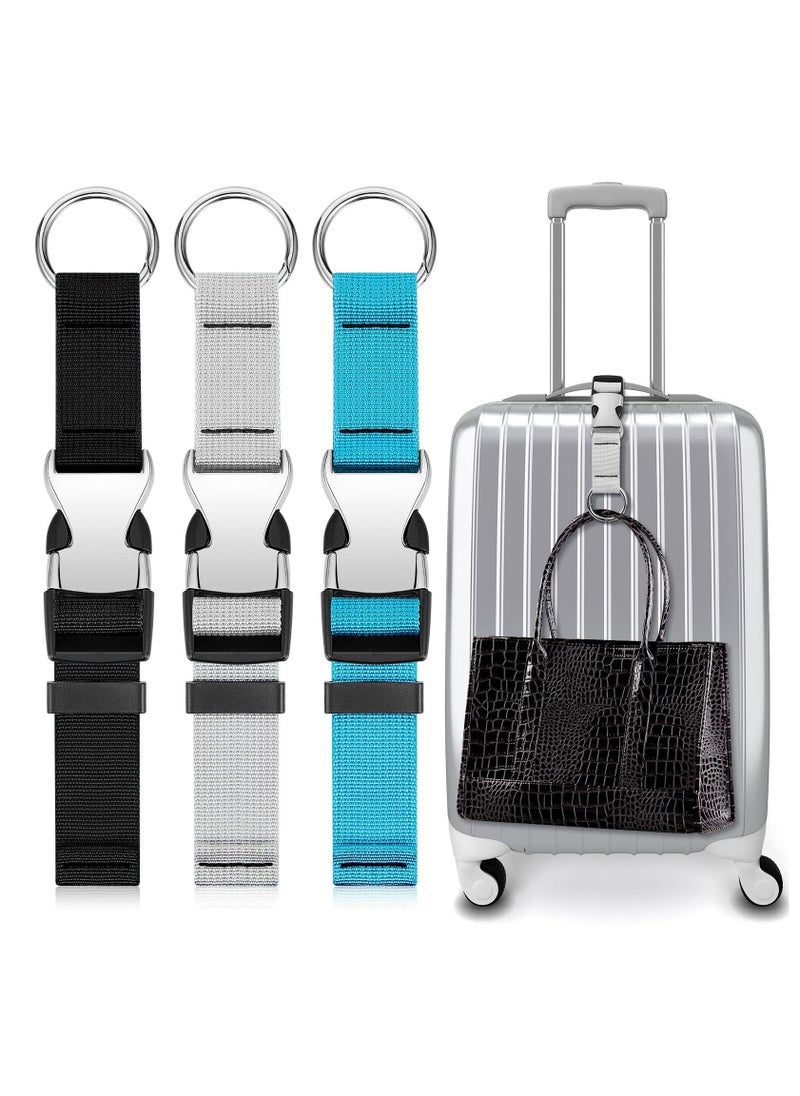 KASTWAVE - 3 Pcs Add a Bag Luggage Straps Jacket Gripper Heavy Duty Luggage Straps for Travel Belt Luggage with Buckle Adjustable Luggage Accessories (Black, Blue and Grey) - Image 1