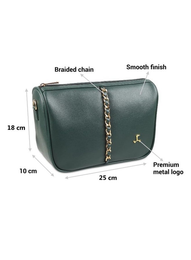 Mochi Women Green Sleek Crossbody Bag (230-34) - Image 2