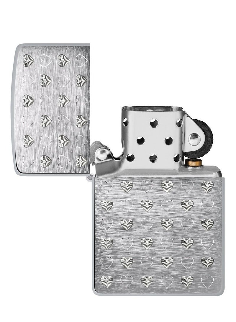 Zippo Ae179649 200 Muli Heart Brushed Chrome Windproof Lighter - Image 4