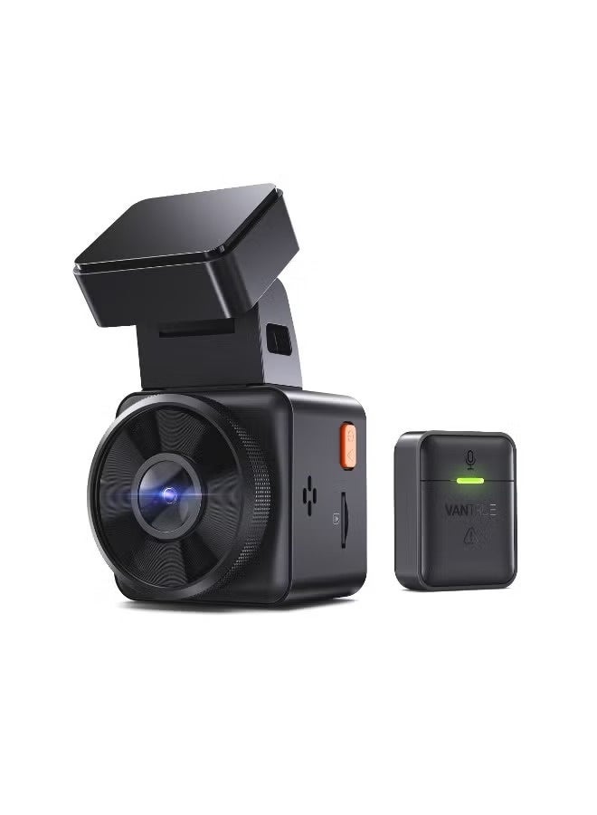vantrue E1 compact dashboard camera, 2.5K WiFi and speed monitoring, front camera with voice control, 24-hour parking mode, night vision, motion detection with storage, app support, wireless control unit, supports up to 512GB. - Image 3