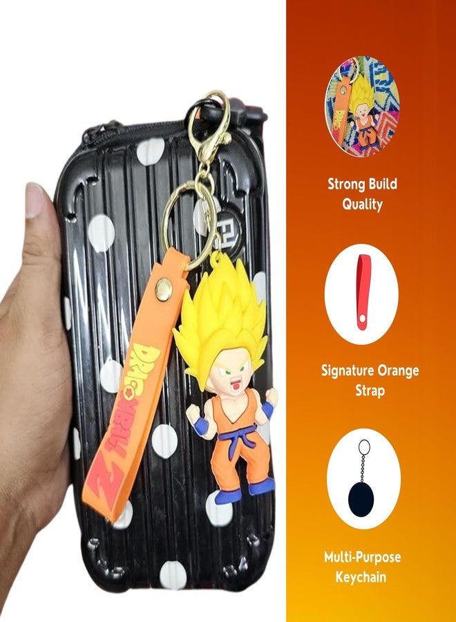 90's Kids Super Saiyan Goku Keychain - Anime Figure with Orange Strap & Gold Keyring - Perfect for DBZ Fans & Collectors - Image 2
