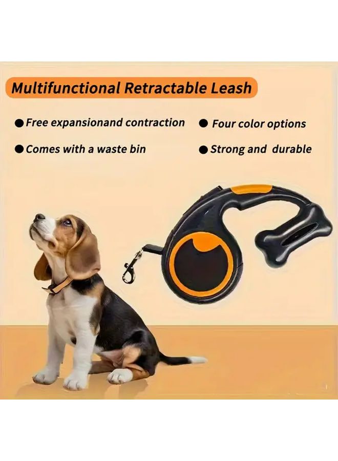 Pink XL Heavy Duty Retractable Dog Leash Auto Adjusting Length ABS Collar Waste Bag Holder Locking Training Lead for Large Dogs - Image 5