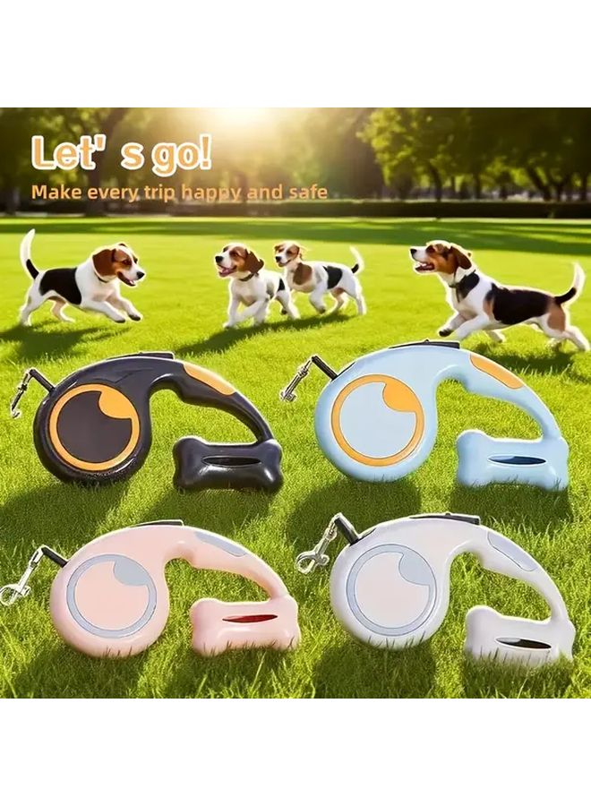 Pink XL Heavy Duty Retractable Dog Leash Auto Adjusting Length ABS Collar Waste Bag Holder Locking Training Lead for Large Dogs - Image 3
