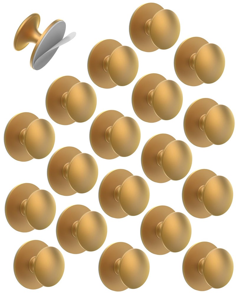 MeBantoo 20 Pack Gold SelfAdhesive Cabinet Knobs SelfStick Hardware Kitchen Cabinet Handles NoPunch Peel and Stick Drawer Knobs for Refrigerators Dressers Windows Closets - Image 2