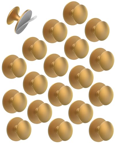 MeBantoo 20 Pack Gold SelfAdhesive Cabinet Knobs SelfStick Hardware Kitchen Cabinet Handles NoPunch Peel and Stick Drawer Knobs for Refrigerators Dressers Windows Closets - Image 1