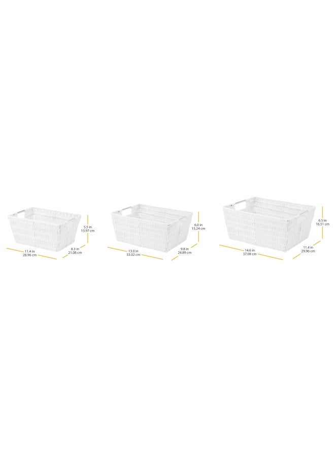 Whitmor Rattique Storage Baskets White 3 Piece Set - Image 5