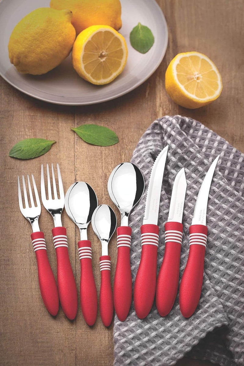 Tramontina Cor & Cor 3" Vegetable and Fruit Knife with Red Polypropylene Handle - Image 2