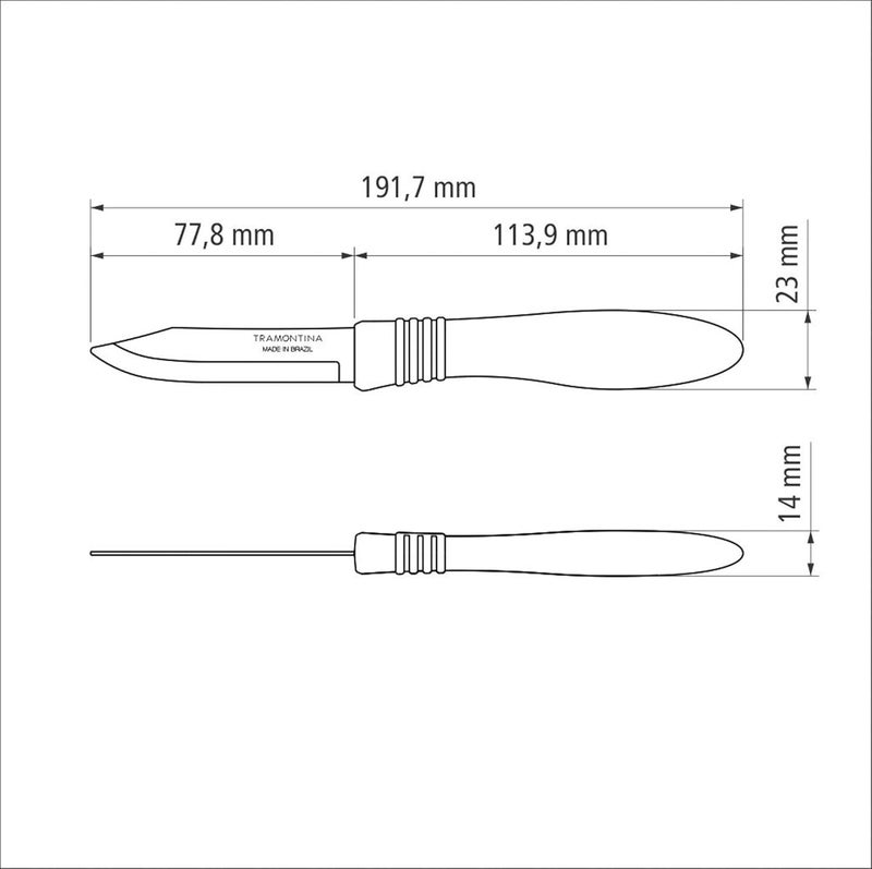 Tramontina Cor & Cor 3" Vegetable and Fruit Knife with Red Polypropylene Handle - Image 4