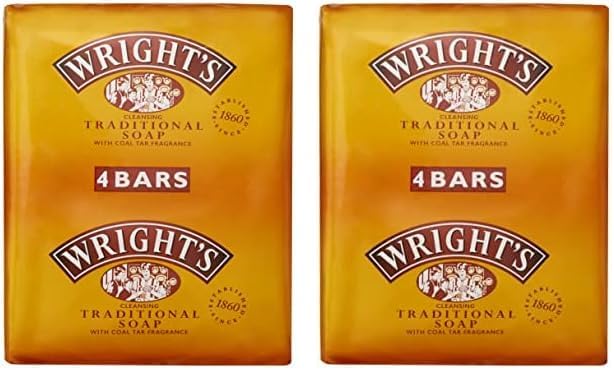Wrights Coal Tar Soap for everyday skin cleansing suitable for all skin types 4 x 100g bars - Image 1