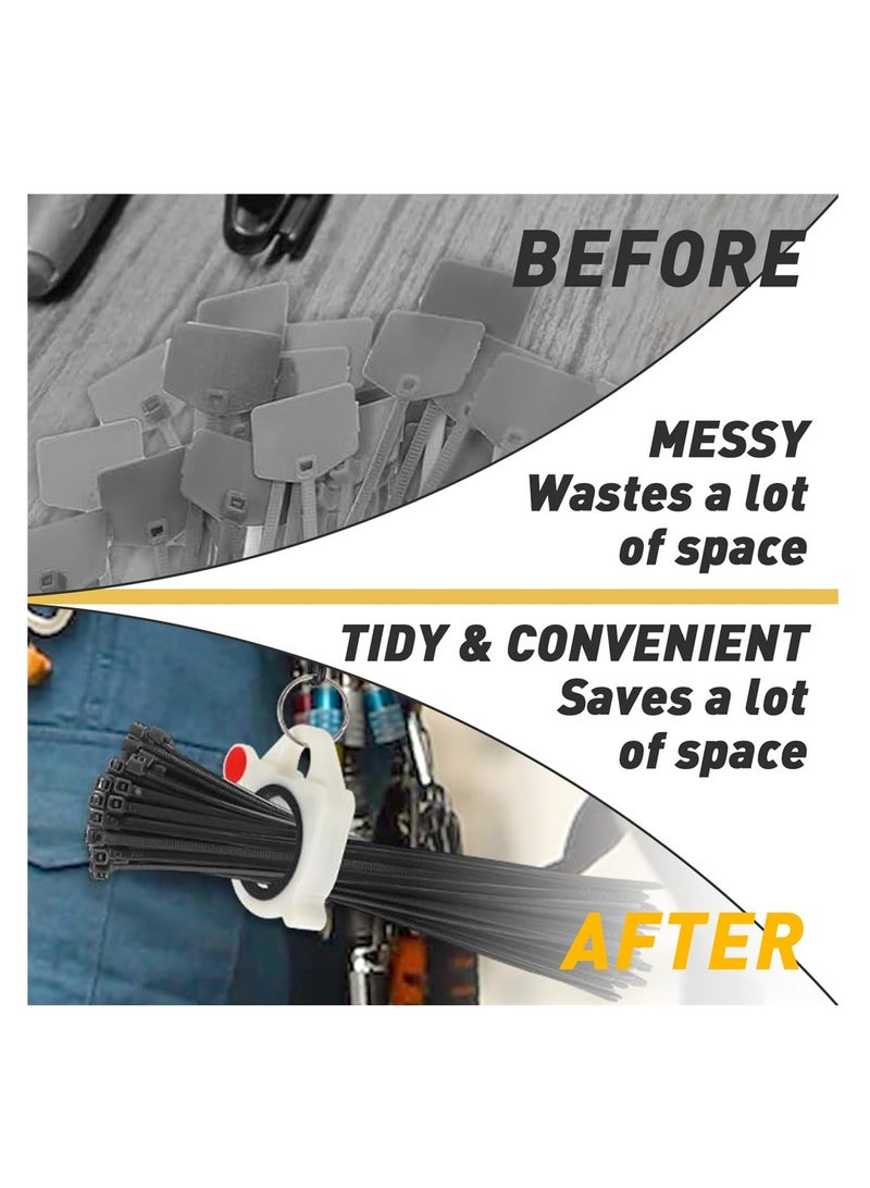 SYOSI 3PCS Zip Tie Organizer, Light Plastic Cable Tie Holder for Efficient Cable Management, Reusable Zip Ties Holder for Easy and Neat Organization (White) - Image 2