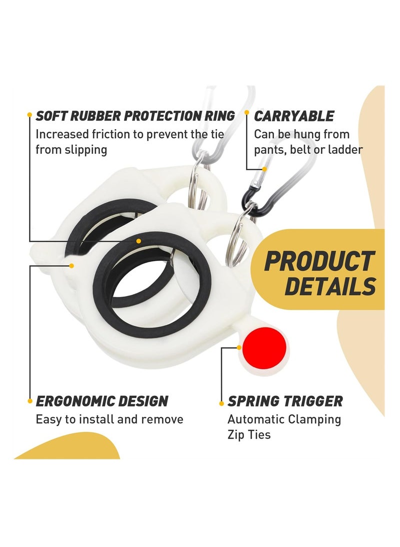 SYOSI 3PCS Zip Tie Organizer, Light Plastic Cable Tie Holder for Efficient Cable Management, Reusable Zip Ties Holder for Easy and Neat Organization (White) - Image 3