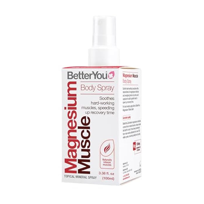 BetterYou Magnesium Muscle Body Spray - Muscle Relief Spray - Magnesium, Arnica, and Lemon Oil - Gentle Heat for Muscle and Joint Recovery - 3.38 oz - Image 1