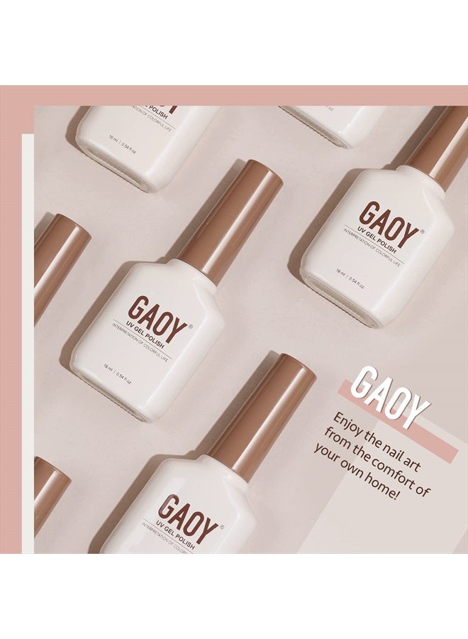GAOY Sheer Light Pink Gel Nail Polish, 16ml Jelly Milky White Peach Translucent Color 1352 UV Light Cure Gel Polish for Nail Art DIY Manicure and Pedicure at Home - Image 5