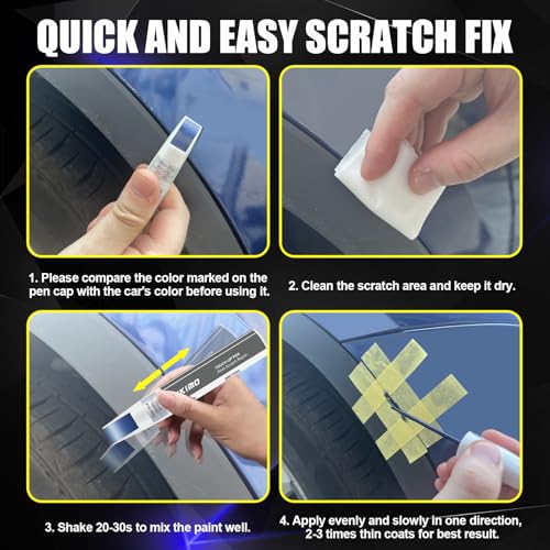 KIKIMO for Tesla Touch Up Paint(Pearl White Multi-Coat(PPSW)), Car Paint Repair Kit for Tesla Model Y/3/S/X, 2 In 1 Scratches Repair with Pen Tip and Brush, Color-Matched for Quick & Easy Fix - Image 5