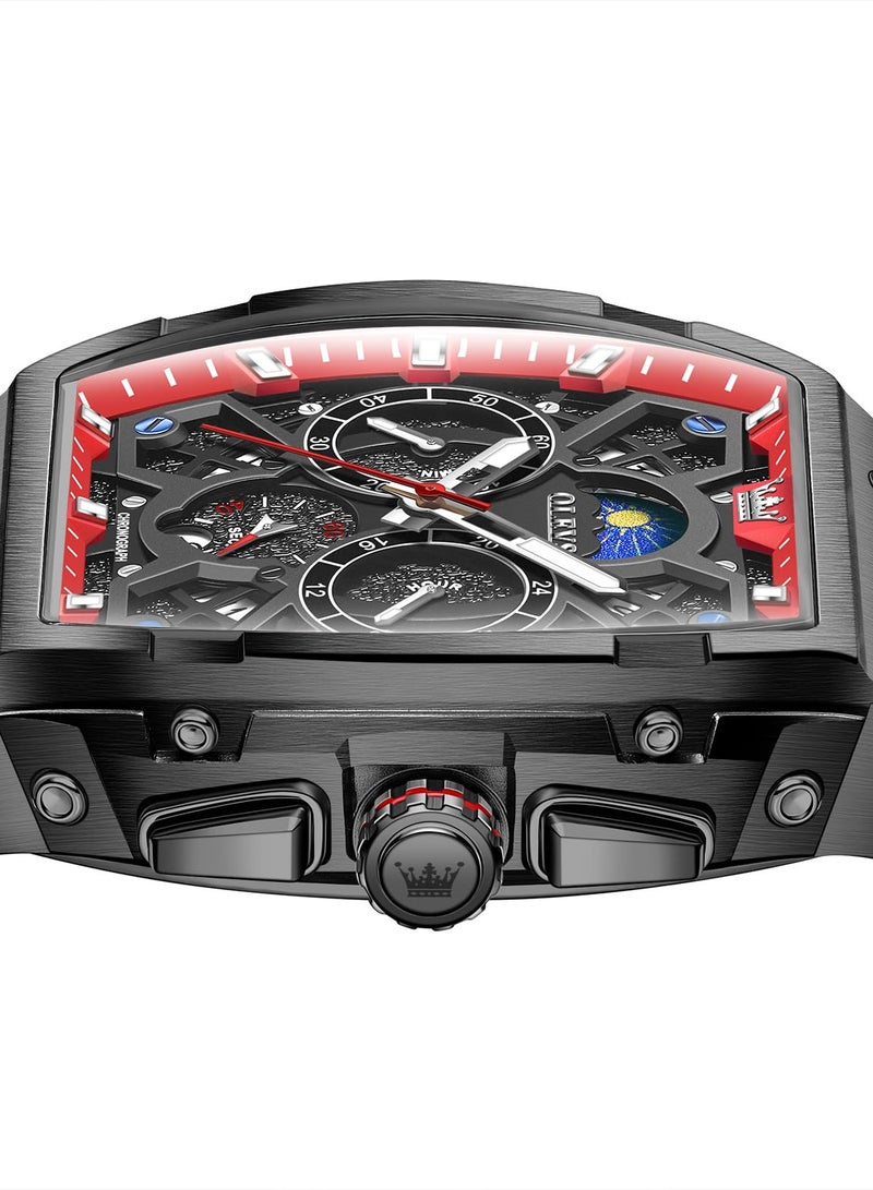 OLEVS Watches for Men Quartz Chronograph Fashion Dress Watch Date Waterproof Luminous Casual Square Business Wrist Watches - Image 3