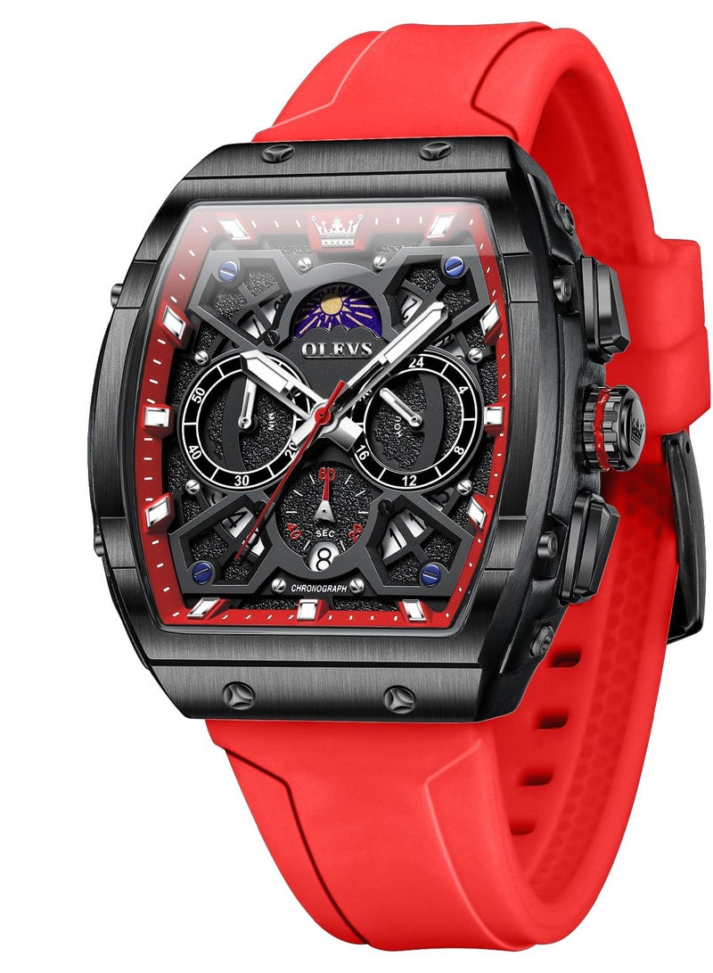 OLEVS Watches for Men Quartz Chronograph Fashion Dress Watch Date Waterproof Luminous Casual Square Business Wrist Watches - Image 1