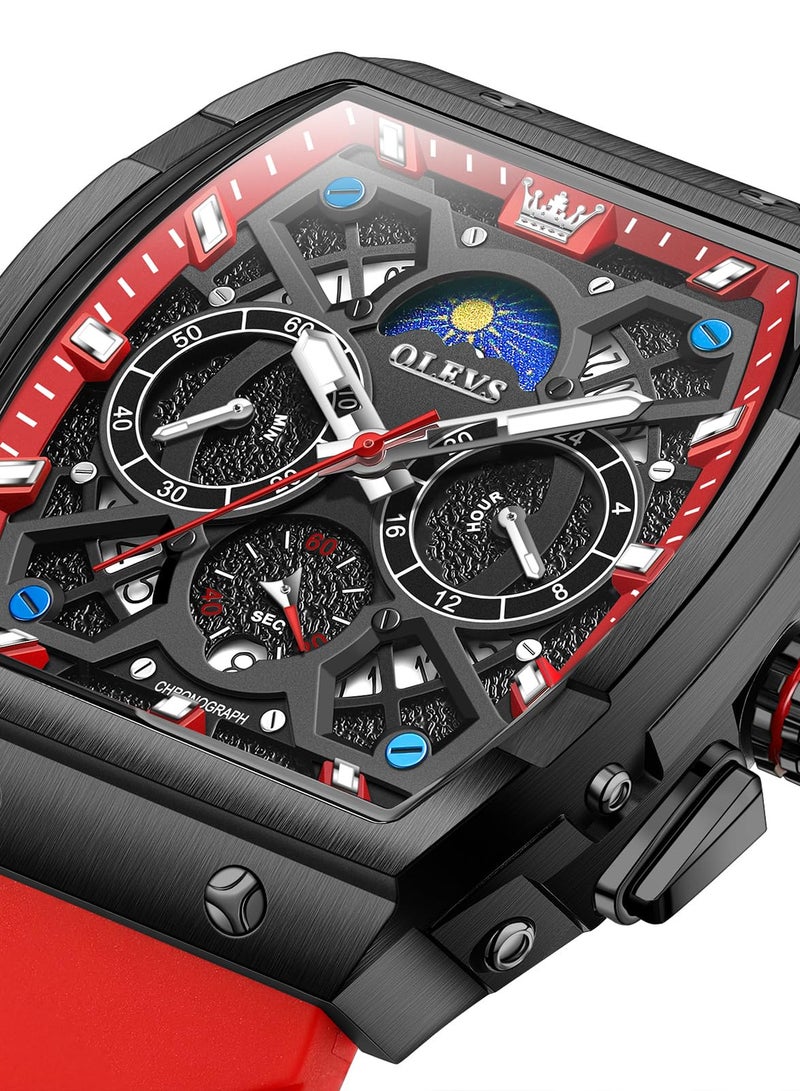 OLEVS Watches for Men Quartz Chronograph Fashion Dress Watch Date Waterproof Luminous Casual Square Business Wrist Watches - Image 2