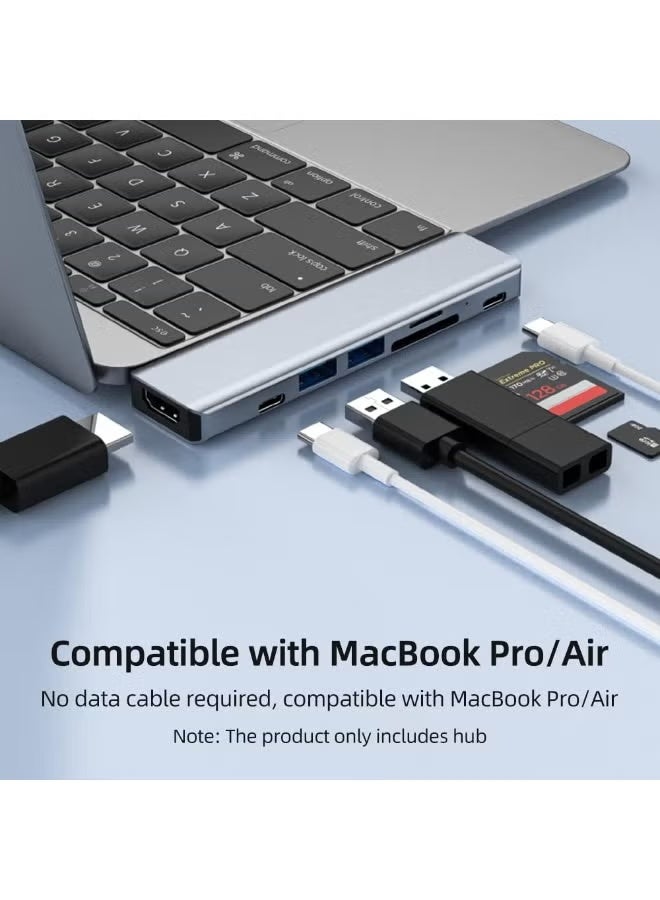 موزع USB Type-C متعدد الوظائف 7 منافذ مع HDMI وUSB 3.0 وUSB 2.0 وقارئ بطاقات SD وTF - Image 3