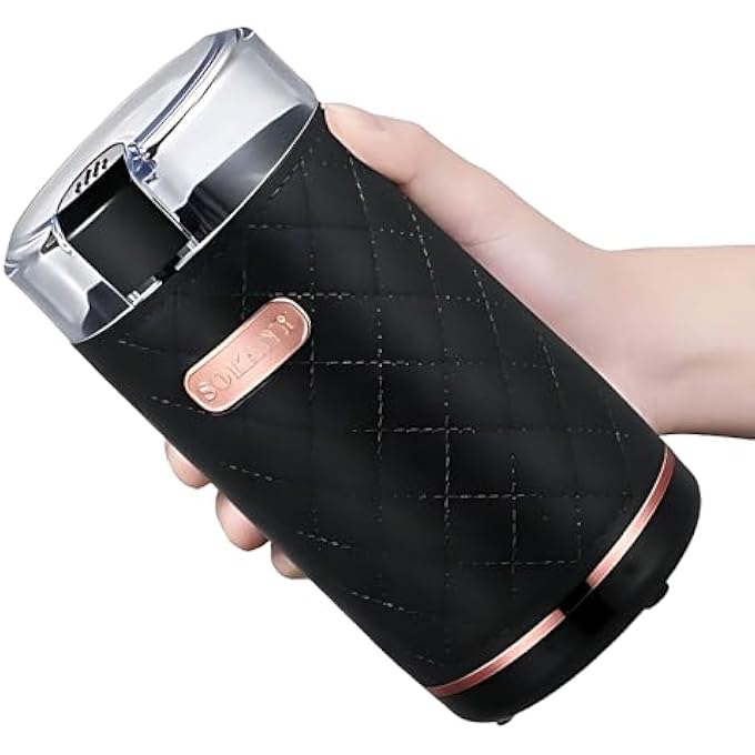 rayihni Portable Mini Electric Spice Coffee Grinder Mill Stainless Steel Blade Machine  3 Grind Settings PushToGrind Button Detachable Cup Dishwasher Safe Compact Coffee  Spice Grinder - Image 1