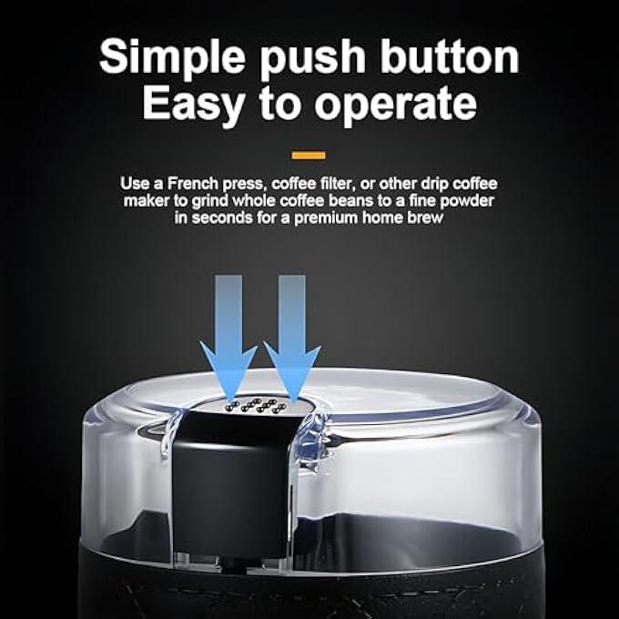 rayihni Portable Mini Electric Spice Coffee Grinder Mill Stainless Steel Blade Machine  3 Grind Settings PushToGrind Button Detachable Cup Dishwasher Safe Compact Coffee  Spice Grinder - Image 5
