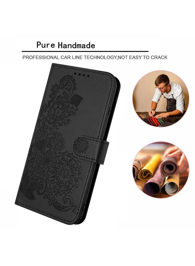 S-TOP Case For Samsung Galaxy A72 Datura Flower Embossed Flip Leather Phone Case - Image 4