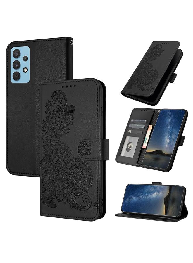 S-TOP Case For Samsung Galaxy A72 Datura Flower Embossed Flip Leather Phone Case - Image 1