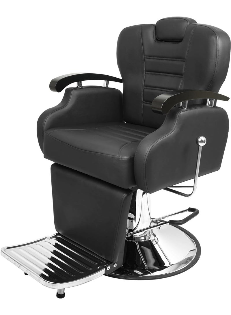 Meishida Men's Barber Chair - Adjustable Height and Recline, 360-Degree Rotation, Stainless Steel Base with Non-Slip Ring  - Image 1