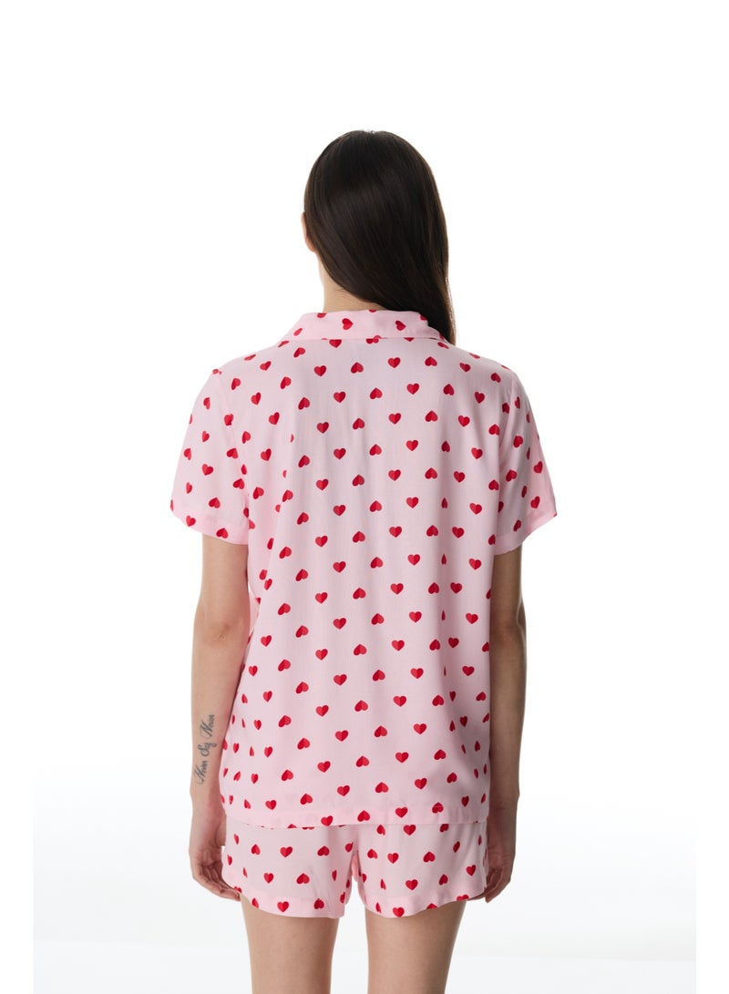 Penti Cute Hearts Shirt and Shorts Pajama Set - Image 4