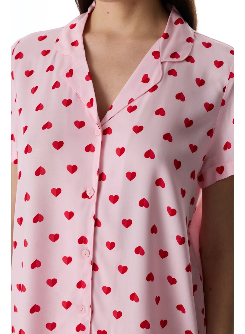 Penti Cute Hearts Shirt and Shorts Pajama Set - Image 2