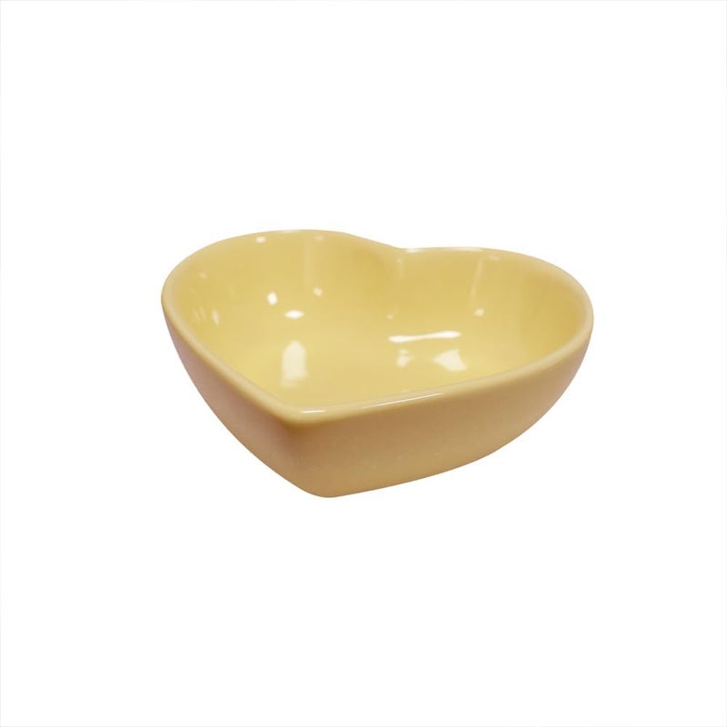Yuauy 6 pcs Yellow Heart Shaped Porcelain Soy Sauce Dish 165 oz Ceramic Dip Dipping Bowls for Dinner Baking BBQ and Cooking - Image 4