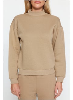 trendyol Mink Thick, Fleece Inside, Standing Collar Relaxed/Comfortable, Knitted Sweatshirt TWOAW20SW0584  - Image 4