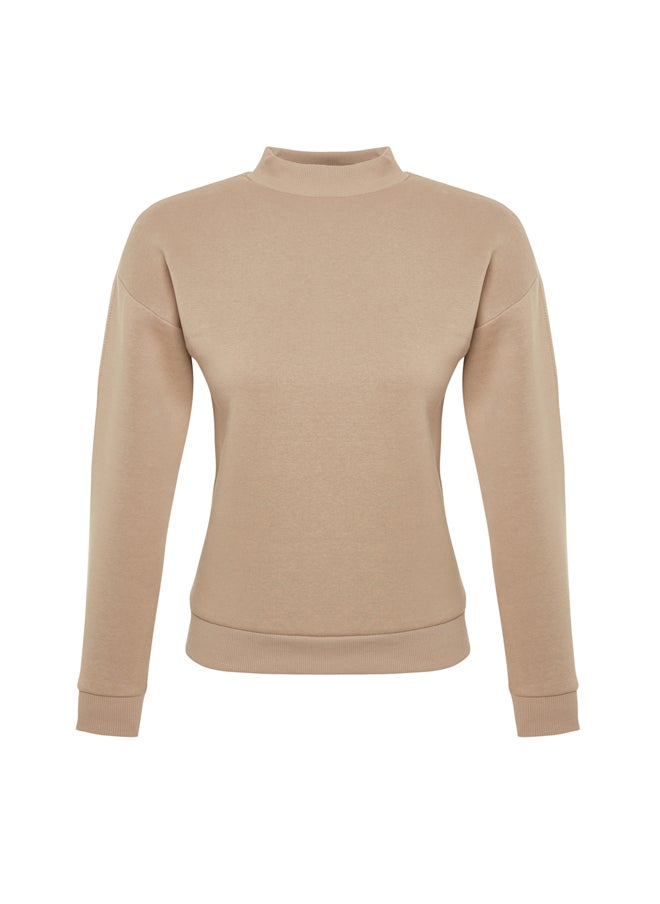 trendyol - Mink Thick, Fleece Inside, Standing Collar Relaxed/Comfortable, Knitted Sweatshirt TWOAW20SW0584 - Image 1
