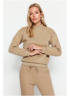 trendyol Mink Thick, Fleece Inside, Standing Collar Relaxed/Comfortable, Knitted Sweatshirt TWOAW20SW0584  - Image 2