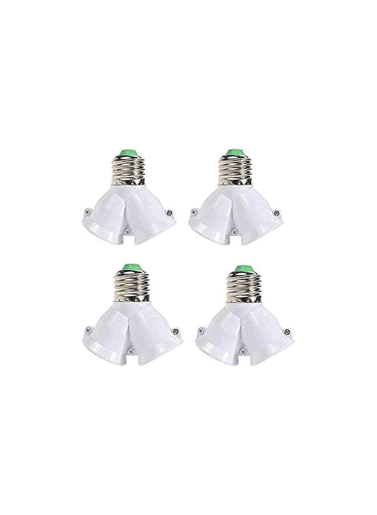 general 4pcs E27 to 2 E27 light bulb adapter, white