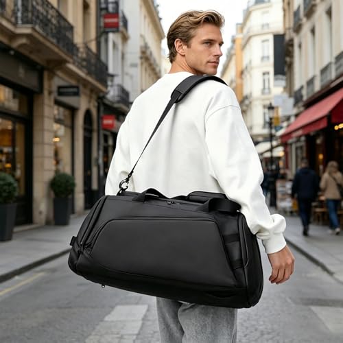 Ogetok 45L Large Gym Bag Sport Duffle Backpack for Men Women Water Resistant Fitness Sport Tote Bags Travel Weekend Overnight Carry on Bag with Shoe Wet Insulation Pocket Laptop Compartment - Image 3