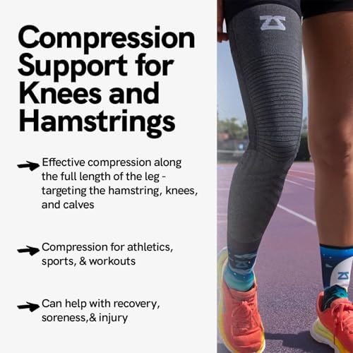 Zensah Full Leg Compression Sleeve - Long Full Length Support for Thigh, Knee, Calf for Men, Women, Running, Basketball, Football (Medium, Black) - Image 4