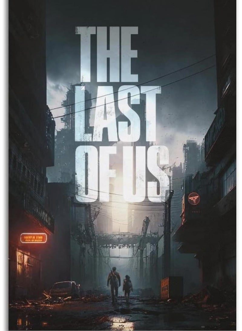 مؤسسة فكرة اليوم ملصق جمالي للعبة The Last of Us، ملصق مسلسل تلفزيوني من التسعينيات، لوحة فنية جدارية من القماش، ملصقات ديكور جمالية للغرفة، مقاس 12 × 18 بوصة (30 × 45 سم) - Image 1