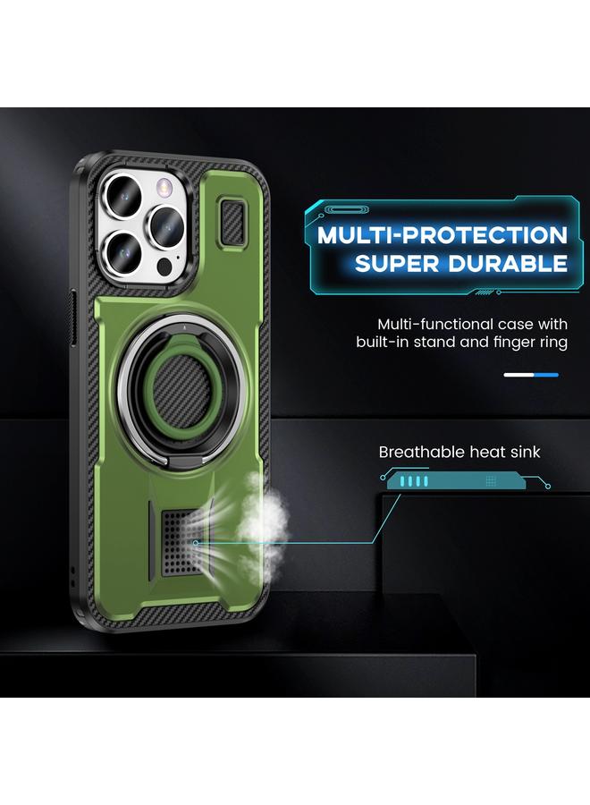 Zaboon Case For iPhone 12 Pro Max Ring Holder Carbon Fiber PC Hybrid TPU Phone Case - Image 3