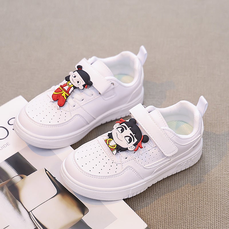 Children'S Velcro Low-Top Board Shoes Which Doll Leather Non-Slip 2025 Spring New Casual Shoes For Middle And Big Children - Image 2