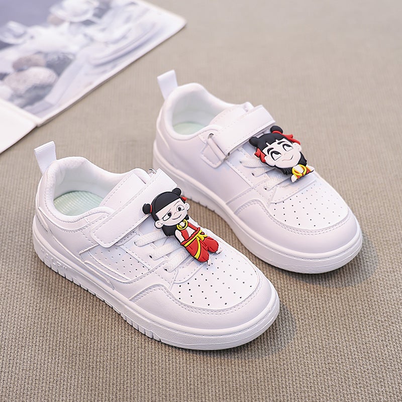 Children'S Velcro Low-Top Board Shoes Which Doll Leather Non-Slip 2025 Spring New Casual Shoes For Middle And Big Children - Image 5