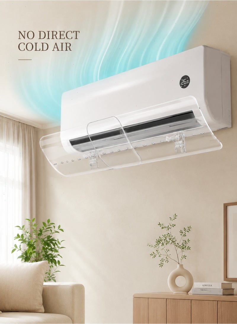 Pomefar Adjustable Air Conditioner Deflector, Easy Installation Without Punching For Wall Effectively Controls Airflow Direction and Improves Air Quality(Clear) - Image 1