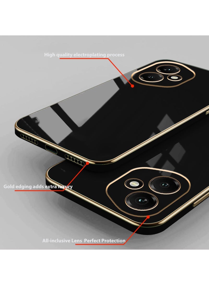 Compatible with Honor 400 cover, smooth veneer gold plated chrome, black Thin and smooth shock-proof full protection Honor 400 case -black - Image 4